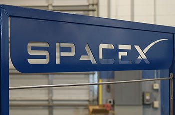 SpaceX metal laser cut logo