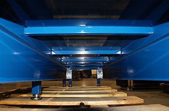 Undercarriage of custom designed step - processes inluced laser cutting, forming, welding and podwer coating