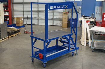 SpaceX caster styled Service Platform: designed and built from a conceptual drawing