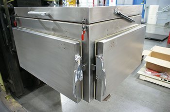 Custom heatbox with opening lid, locking clasps complete metal manufacturing project by GHI